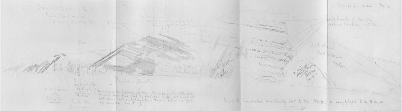 A sketch of Buckley Island, with handwritten notes.