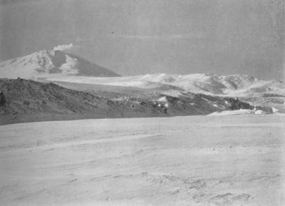 A photograph of Mt. Erebus.