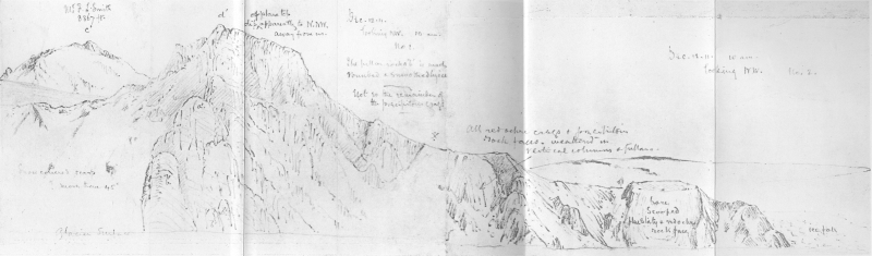 A sketch of a mountain.