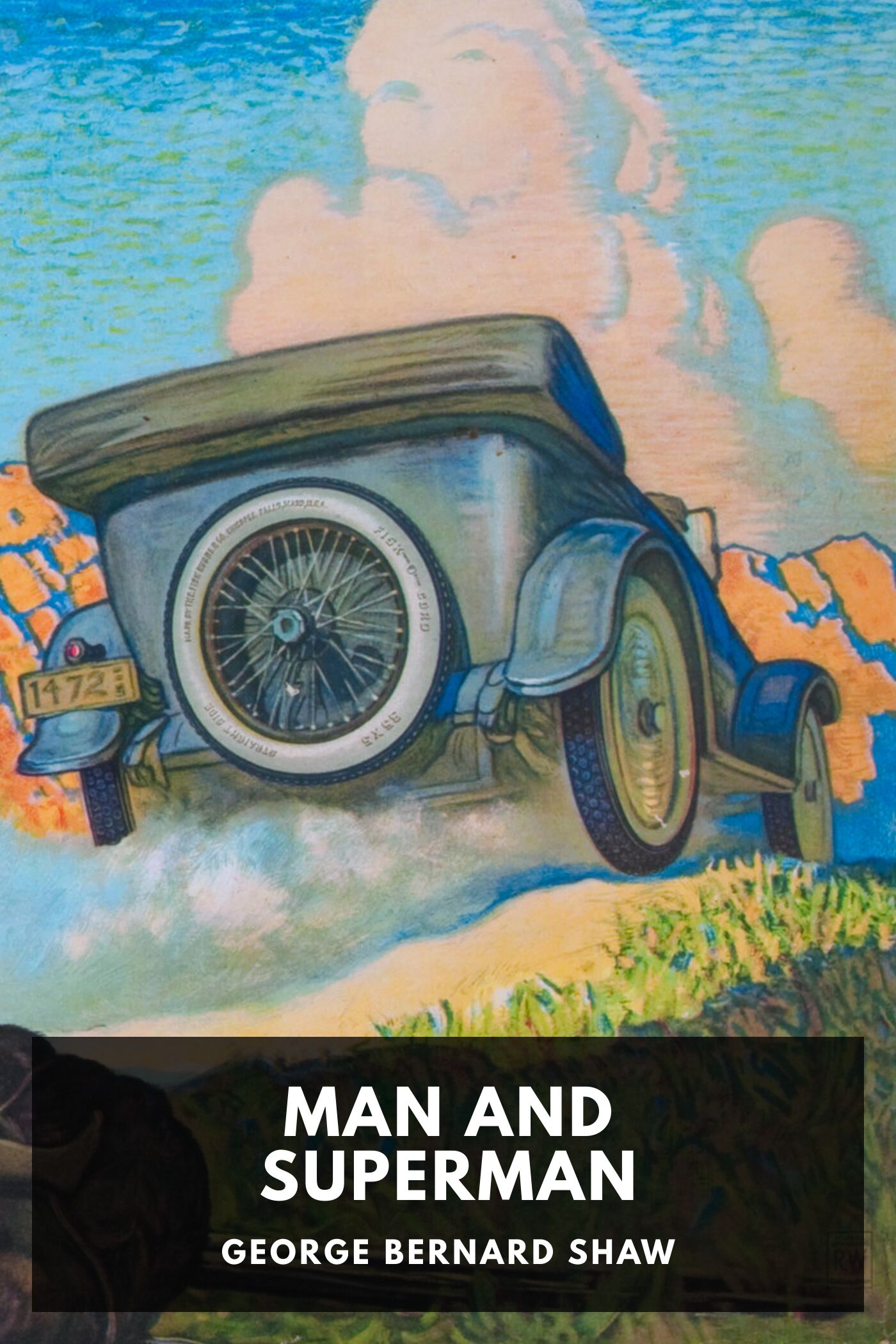 Illustrated cover for Man and Superman by George Bernard Shaw