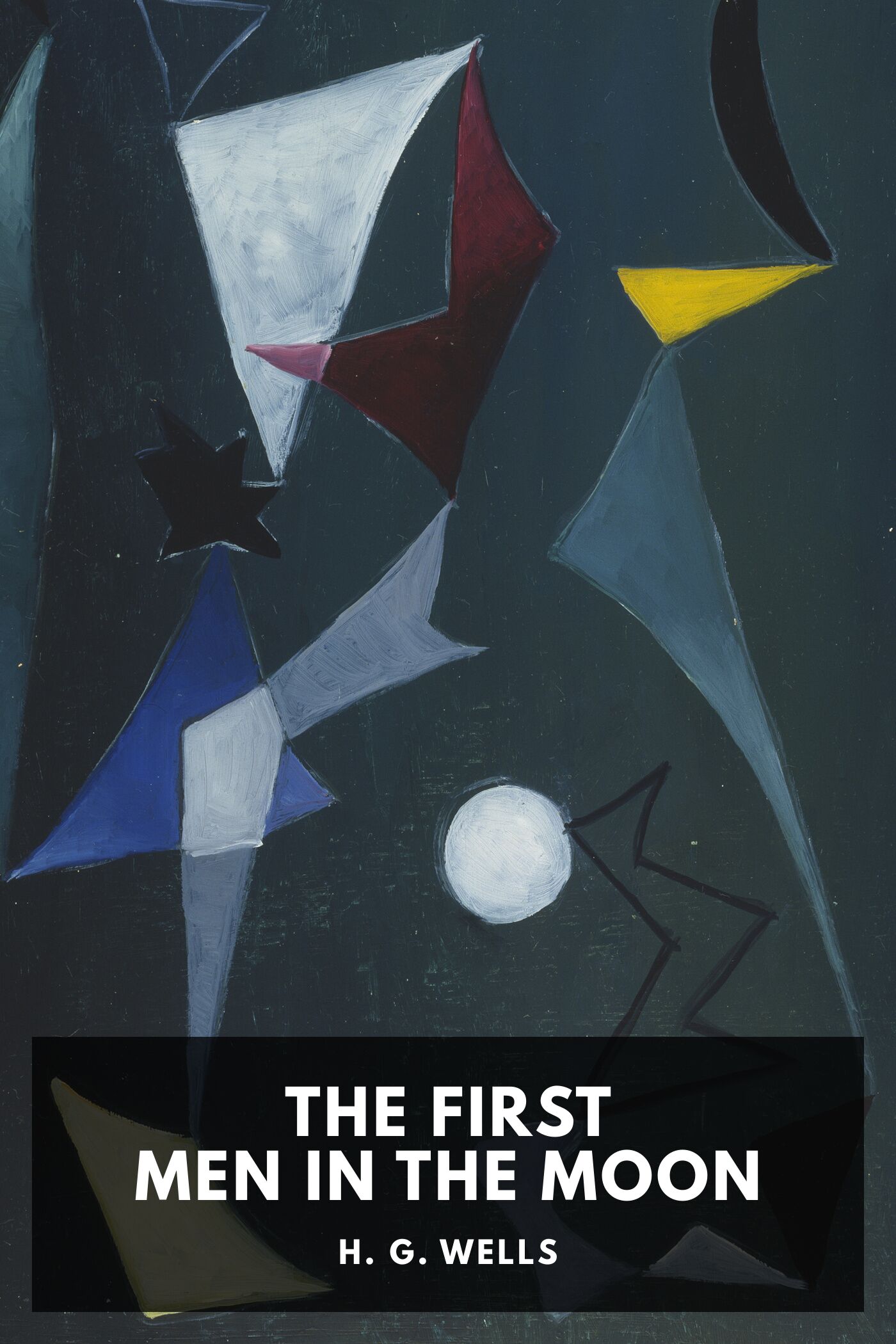Illustrated cover for The First Men in the Moon by H. G. Wells