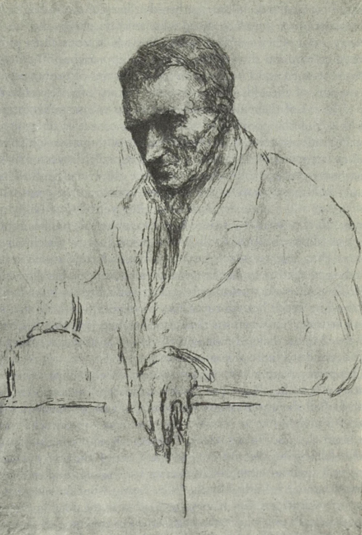A portrait illustration of an old man.