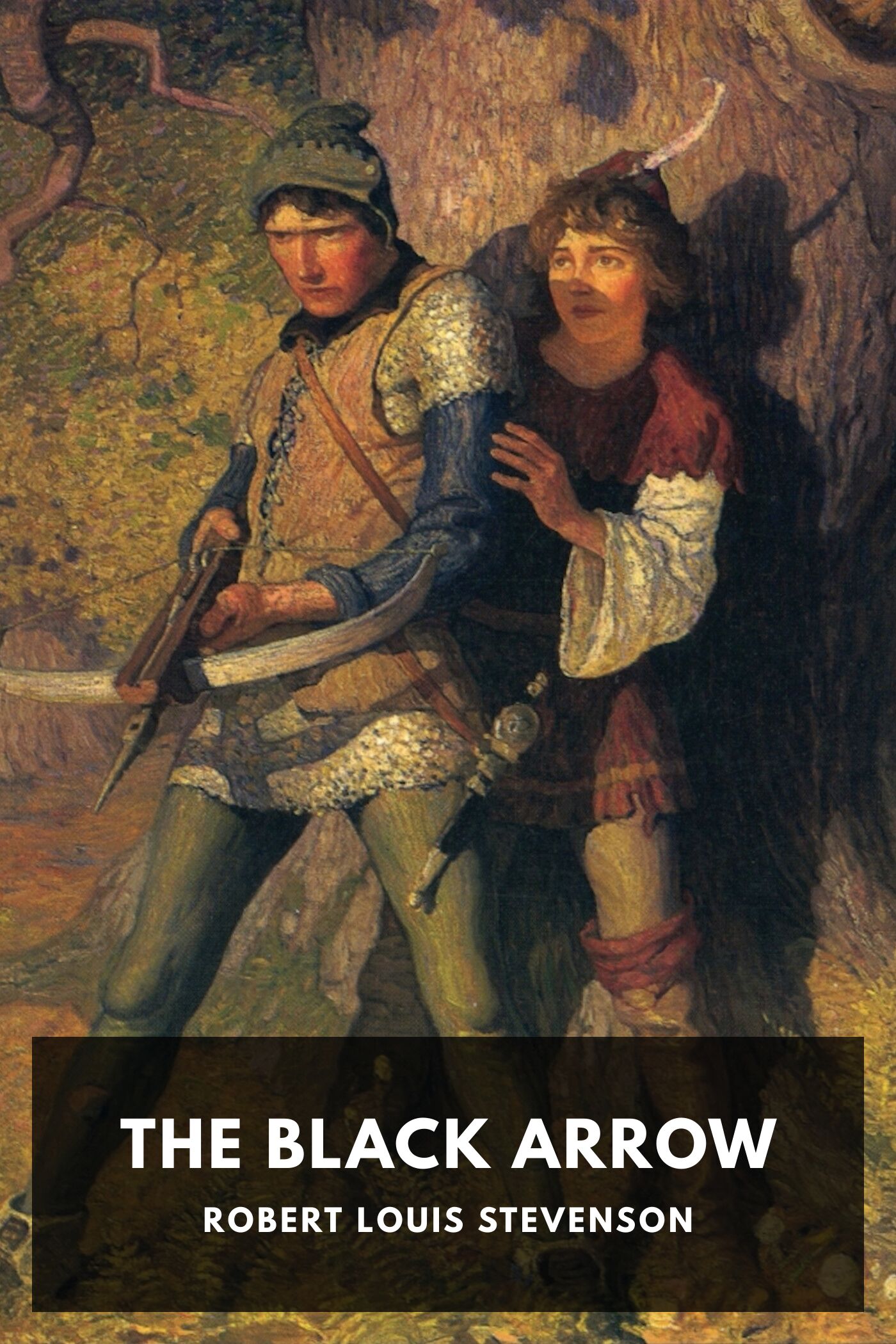 Illustrated cover for The Black Arrow by Robert Louis Stevenson