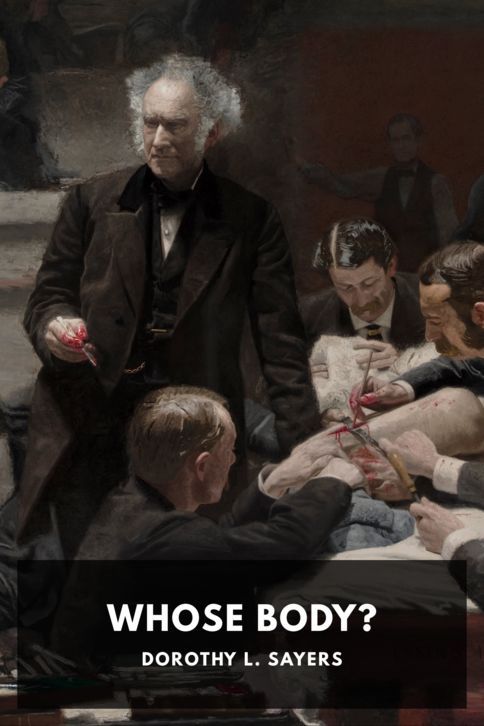 The cover for the Standard Ebooks edition of Whose Body?, by Dorothy L. Sayers